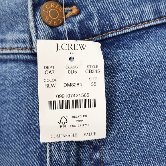 NWT J.Crew Factory Essential Straight Jean All-Day Stretch Running Lake Wash 35 - Picture 13 of 13